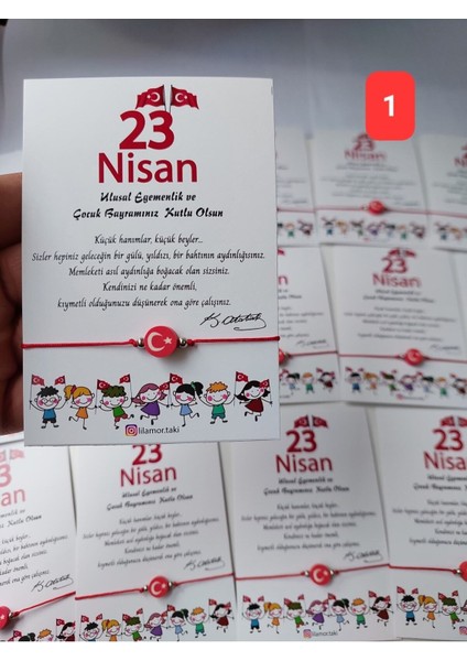 25 Adet 23 Nisan Hediyesi Türk Bayrak, Ay Yıldız Bileklik