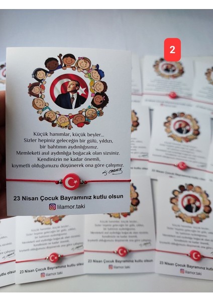 25 Adet 23 Nisan Hediyesi Türk Bayrak, Ay Yıldız Bileklik fiyatları