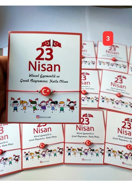 25 Adet 23 Nisan Hediyesi Türk Bayrak, Ay Yıldız Bileklik modelleri