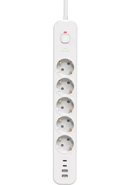 2 mt Uzatma Kablosu Çoklu Priz Yüksek Gerilim Korumalı 5'li Priz 2x USB 2x Type-C Çıkışlı Priz modelleri