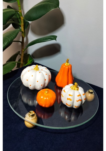 El Yapımı Seramik Balkabağı Seti – 4’lü El Yapımı Sonbahar Temalı Aksesuar modelleri