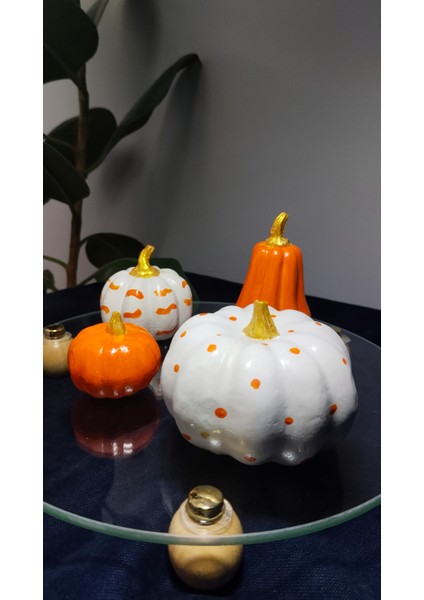 El Yapımı Seramik Balkabağı Seti – 4’lü El Yapımı Sonbahar Temalı Aksesuar fırsatları