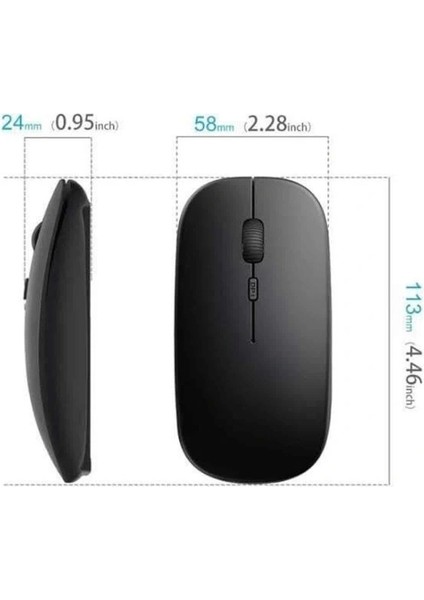 Siyah Wireless Kablosuz Sessiz Mouse Bluetooth Bağlantılı modelleri