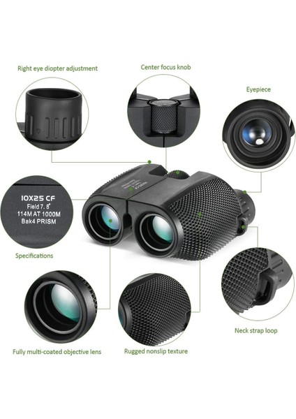 10X25 Kompakt Dürbün Yüksek Güçlü Açık Spor Teleskop Cep Kapsamı Konser Seyahat Çocuklar Için Hediye indirimleri