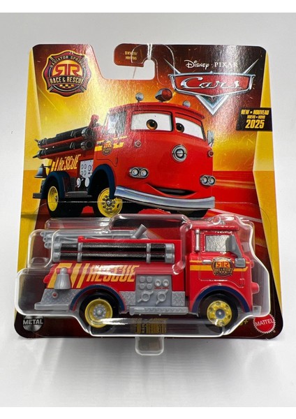 Disney Pixar Cars Red Rojo Race & Rescue Metal Itfaiye Aracı 1:55 Diecast Koleksiyon Oyuncak
