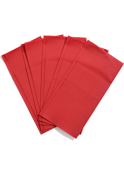 Çift Kat Kırmızı Cepli Peçete 1/8 40X40 cm (Açık Hali) 50 Adet fiyatları