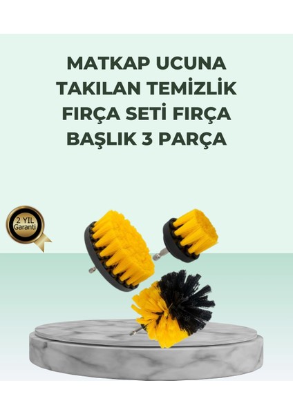 Matkap Uyumlu Temizlik Fırçası Seti 3’lü Çok Amaçlı