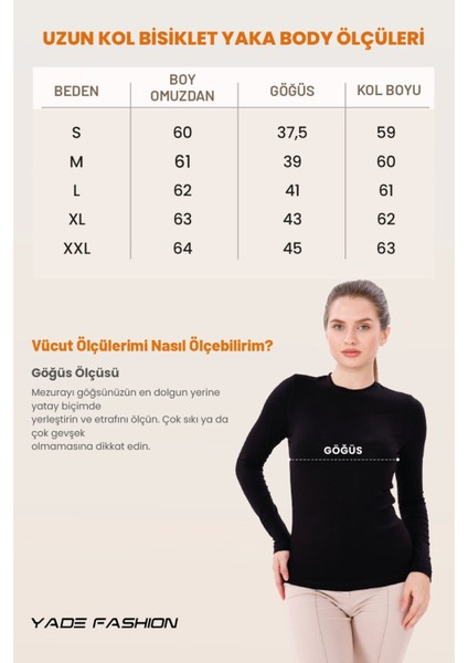 Kadın Ekru Uzun Kol Body - Bisiklet Yaka indirimleri