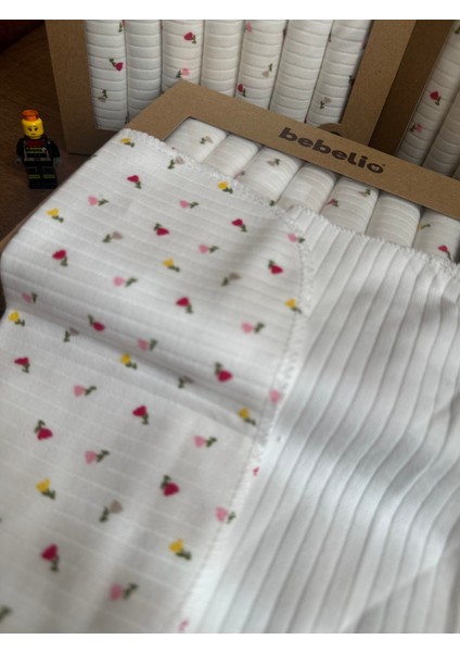 7’li Kırmızı & Sarı Gül Desenli Bebek Ağız Mendili Seti modelleri