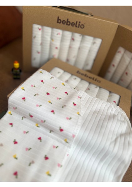 7’li Kırmızı & Sarı Gül Desenli Bebek Ağız Mendili Seti fırsatları