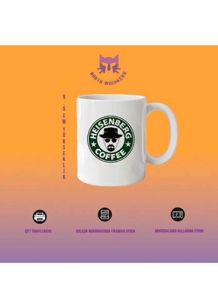 Heisenberg Coffee Baskılı Kupa Bardak Breaking Bad Hediyelik modelleri