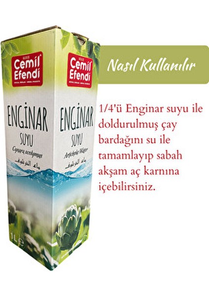 Enginar Suyu 4 Litre %100 Doğal Organik 4x1 Litre modelleri