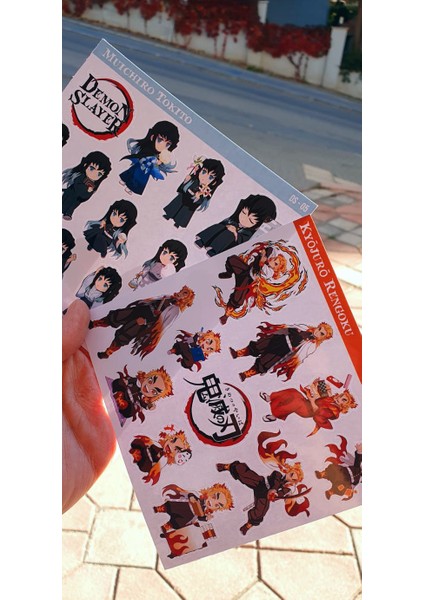 Muichiro Tokito-Senjuro Rengoku -Demon Slayer-2li Çıkartma-Etiket-Süsleme-Hediye