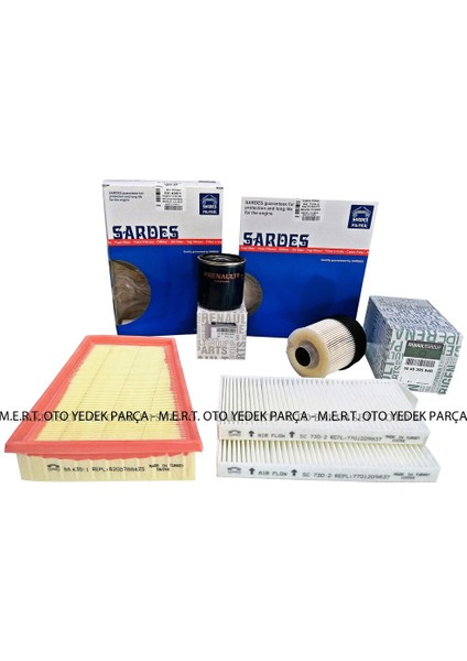 Renault Kangoo 1.5 Dci Filtre Bakım Seti (2015-2019)