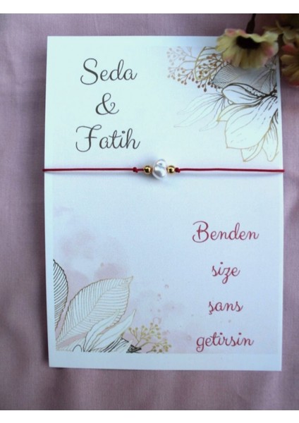 Kına Hediyesi, Düğün, Nişan, Söz Hediyesibileklik 50 Adet Kişiye Özel Kart modelleri