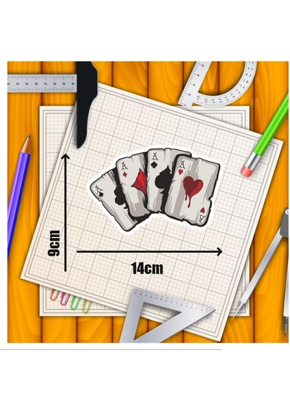 Poker Kağıdı Full As Araba, Motorsiklet, Kask, Laptop, Cam Sticker 14X9 cm fiyatları