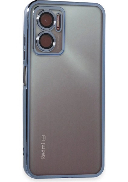 Xiaomi Redmi Note 11E Kılıf Lensli Silikon - Açık MAVI-(5796)