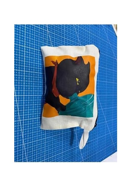 Shop Ayrılmaz Ikili Kediler Baskılı Ham Bez 2li Kalemlik Makyaj El Çantası fiyatları