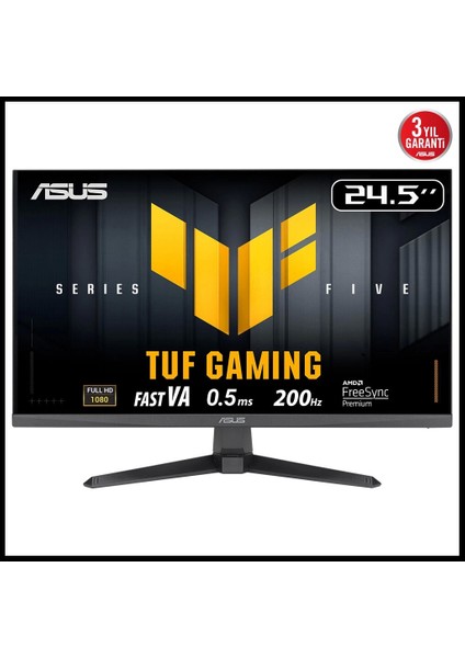 Tuf Gamıng VG257Q5A 24,5" 0.5ms, 200hz, Full Hd, Dp, 2xhdmı, Hoparlör, Va Panel, Elmb Sync Premium, Gamıng Monitör