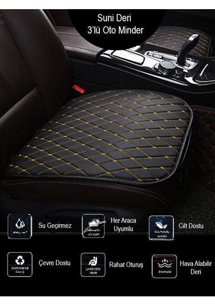 Renault Megane 4 2016 ve Sonrası - Sedantakım Koltuk Minderi Siyahderi Sarıdikiş fırsatları