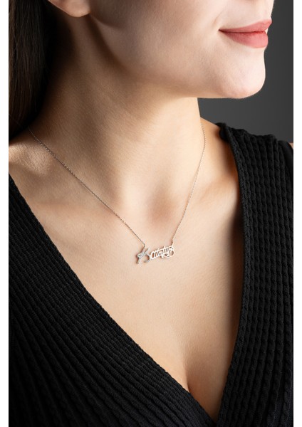 925 Ayar Gümüş Rodyum Kaplama Atatürk Imza Kolye modelleri