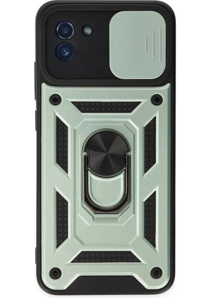 Samsung Galaxy A03 Kılıf Pars Lens Yüzüklü Silikon - YEŞIL-(5796)