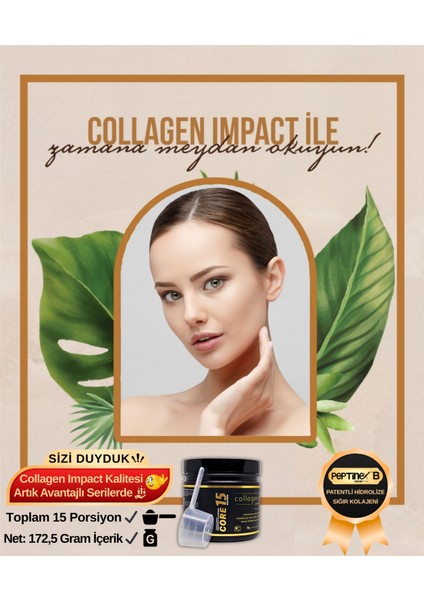 Kolajen 10.000 Mg Tip 1-3 %100 Saf Patentli Hidrolize Sığır Kolajeni, 150MG Hyaluronik Asit, 500 Mg Vitamin C, 200 Mg Glutatyon, 25MG Resveratrol, 100 Mg Elastin, Core 15 Diyet Takviyesi indirimleri