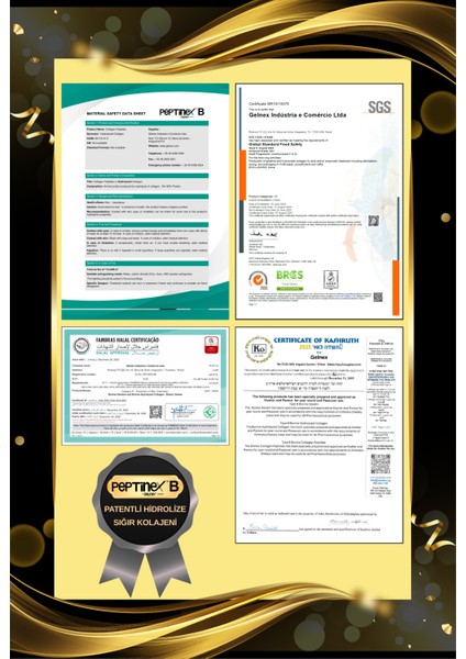 Kolajen 10.000 Mg Tip 1-3 %100 Saf Patentli Hidrolize Sığır Kolajeni, 150MG Hyaluronik Asit, 500 Mg Vitamin C, 200 Mg Glutatyon, 25MG Resveratrol, 100 Mg Elastin, Core 15 Diyet Takviyesi