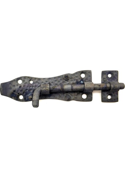 Antika Tarz Dekoratif Pirinç Dövme Kapı Sürgüsü - 7cm, Oksit