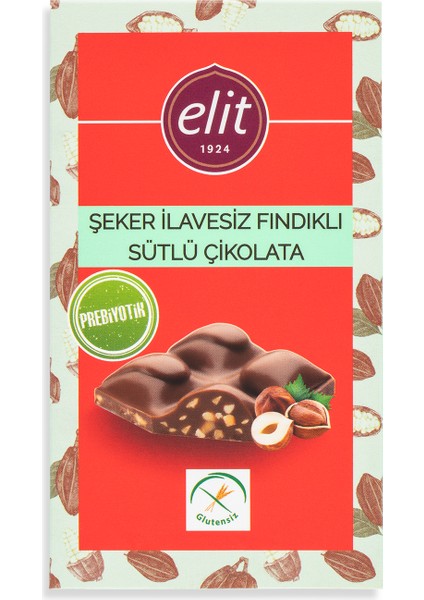 Fındıklı, Şeker İlavesiz ve Prebiyotik Sütlü Çikolata 60g 5li Set Glutensiz modelleri