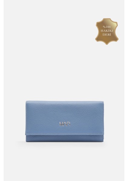 Ram %100 Hakiki Deri Kadın Cüzdan Fermuarlı Bozuk Para Bölmeli ve Çıt Çıt Kapaklı