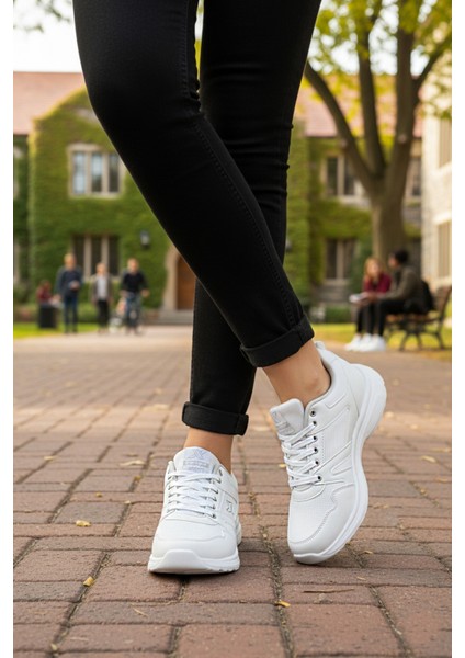 Beyaz Esnek Hafif Unisex Spor Ayakkabı Xstep 020-CILT G