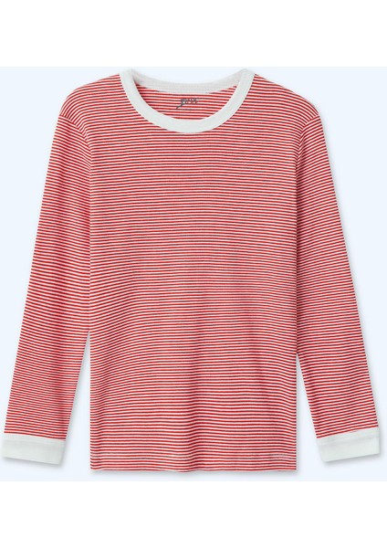 Kız Çocuk Pijama Takımı Kırmızı Çizgili Renk modelleri