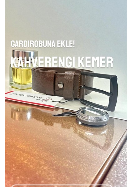 3.5 cm Tek Kat Manda Kahve %100 Orjınal Deri Kemer