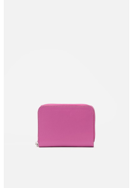 Lume %100 Hakiki Deri Pembe Fermuarlı Mini Cüzdan