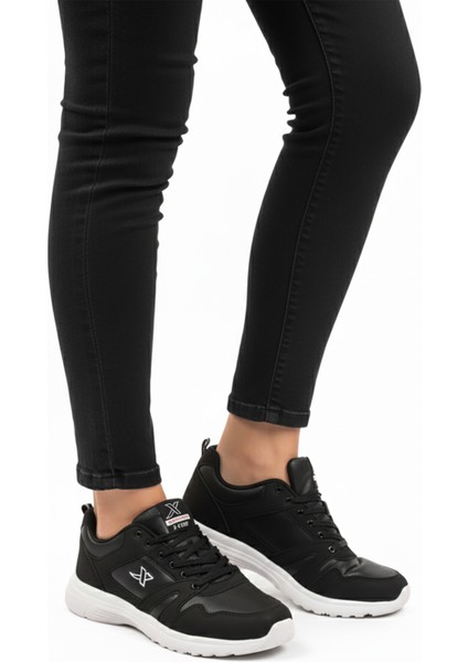 Siyah-Beyaz Esnek Hafif Unisex Spor Ayakkabı Xstep 020-CILT G modelleri