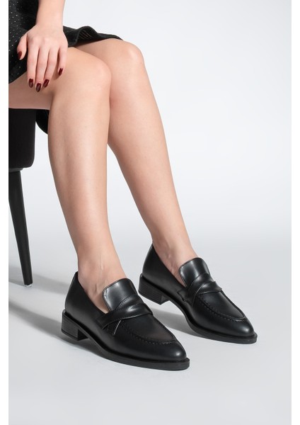 Kadın Loafer Makosen Günlük Ayakkabı Mendi Siyah
