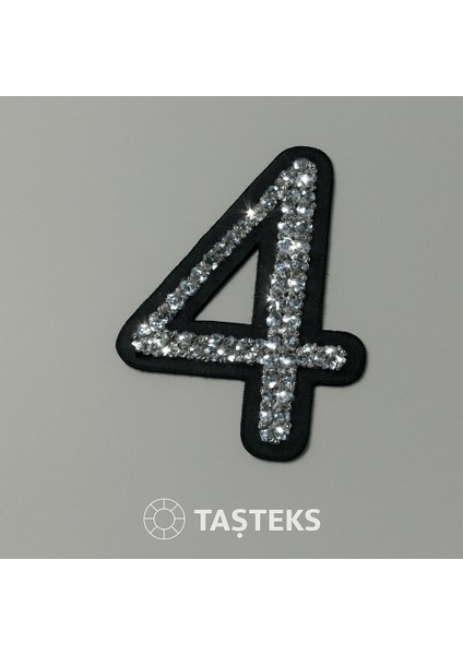 Taşteks Taşlı Ütülenebilen Veya Sticker Olarak Kullanılabilen 6cm ''4'' Sayısı