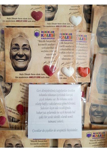 15 Adet Anneler Günü Kalp Tohum modelleri