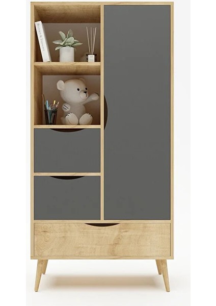 Mangoo Elbise Dolabı Gardırop / Elbise Dolabı Açık Raflı Tek Kapaklı Dolap modelleri