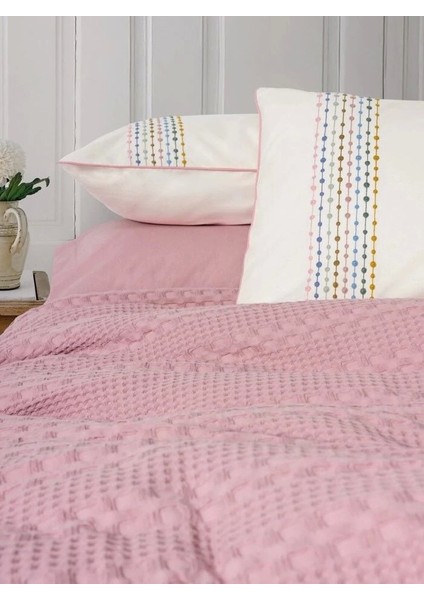 Cotton Box Aura Çift Kişilik Pike Takımı Pebble Pembe fiyatları