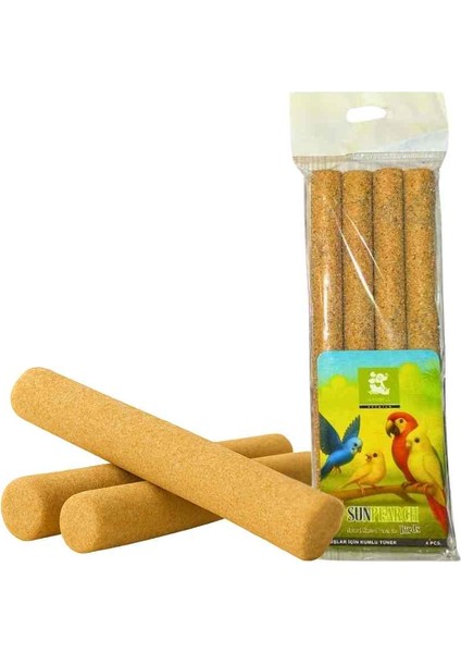 Pedikür Kumlu Tünek – Kuşlar Için Doğal Ayak Bakımı, 4’lü Paket