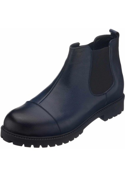 45 - 46 - 47 - 48 -49 - 50 GG1284 Lacivert Büyük Numara Dana Derisi Rahat Geniş Kalıp Erkek Bot