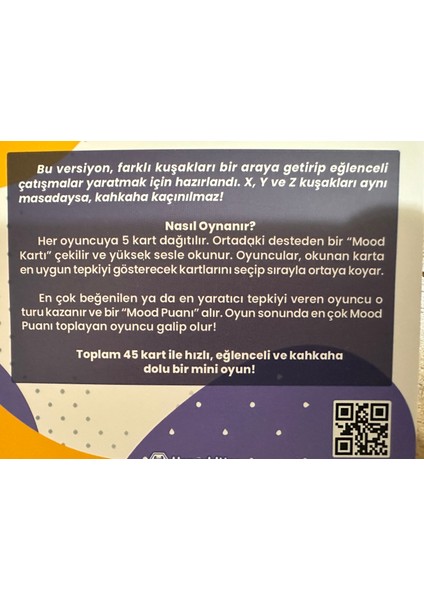 Moodunu Bul Kuşak Çatışması Kart Oyunu 45 Adet Kart modelleri