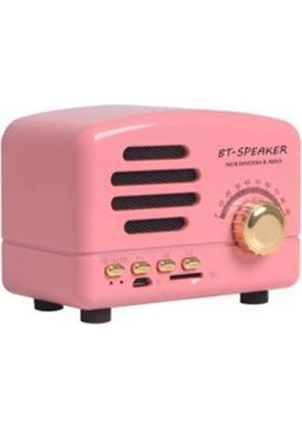 Retro Bluetooth Hoparlör Nostaljik Mini Bluetooth Hoparlör Cep Telefonu Kablosuz Şarjlı Sevimli Küçük Hoparlör BT01 (Yurt Dışından)