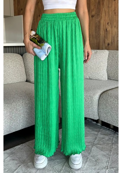 Kendinden Desenli Bol Paça Pantolon (S,m,l,xl Uyumludur) P-00018013