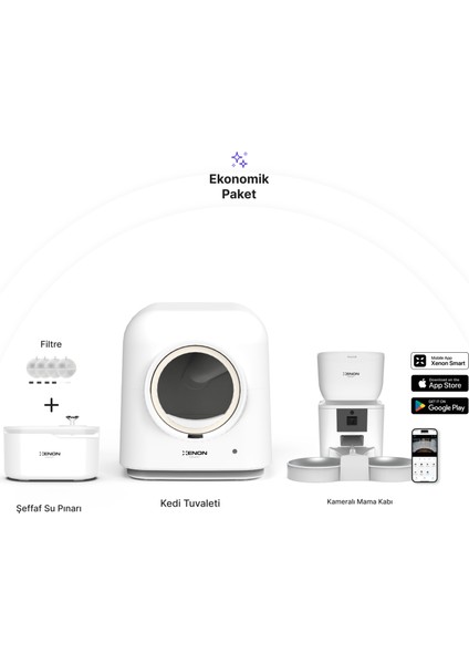 Akıllı Otomatik Kedi Tuvaleti Çift Kaseli Çelik Kedi Mama Kabı ve Ultra Sessiz Kedi Su Pınarı 3'lü Pet Ürünleri Seti fiyatları