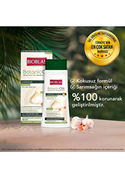 Sarımsak Şampuan 360 ml 6 Adet Bitki Özlü Dökülen Saçlar için Özel Formül