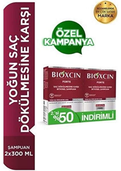 Forte Şampuan 2×300 ml Saç Dökülmesine Karşı Nemlendirici Etki Tüm Saç Tipleri için modelleri