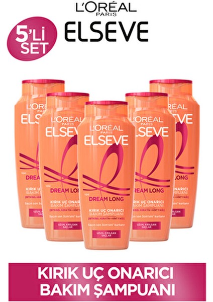 Loreal Elseve Dream Long Onarıcı Bakım Şampuan 5'li Set 360 ml Kırılma Önleyici Tüm Saçlar için fiyatları